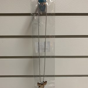 moose carved out of wood on a necklace
